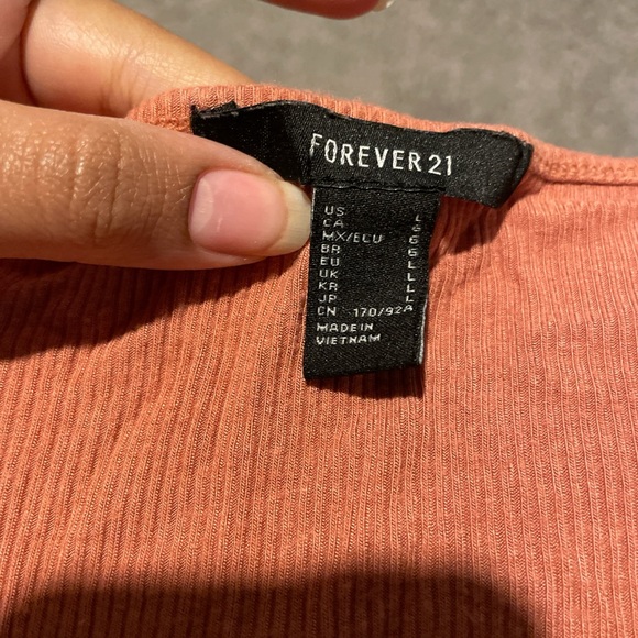 Forever 21 Ribbed Button-Front Dress in Rust - Picture 2 of 2